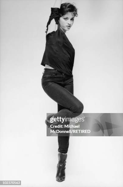 American singer Madonna, New York City, Spring 1979. She has recently moved to New York City to study dance.