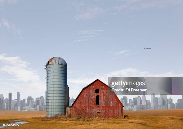 urban farm fantasy - silo fotografías e imágenes de stock