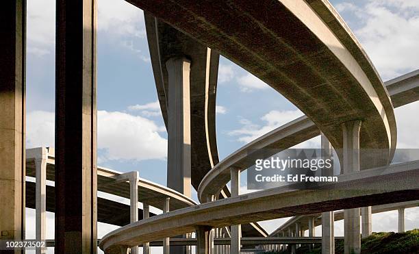 freeway fantasy, several los angeles freeways - flyover stock pictures, royalty-free photos & images