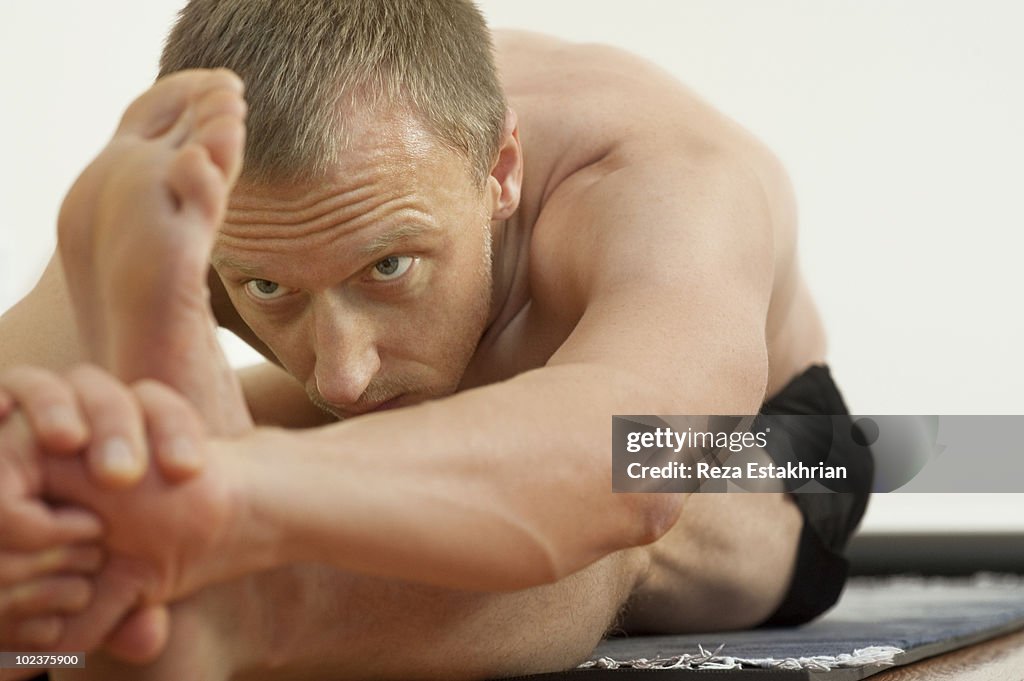 Man in yoga pose