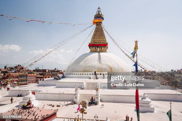 bodhnath stupa - kathmandu stock pictures, royalty-free photos & images