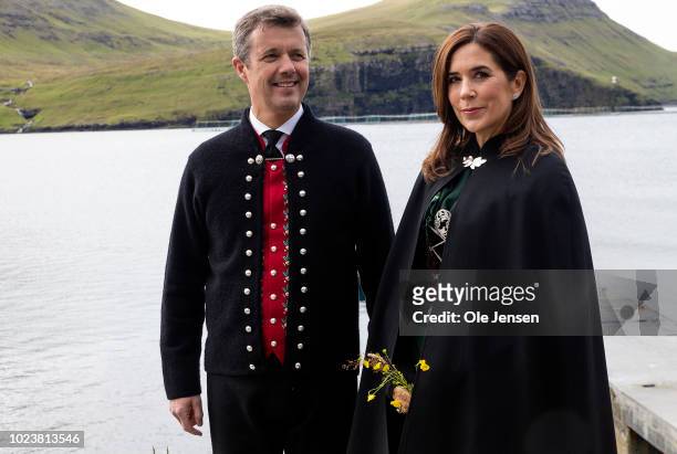 The Crown Prince couple during a visit to a small coastal village during the Royal familys fifth and last day of their visit to the islands on August...