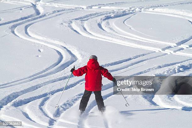 winter play - ski track stock pictures, royalty-free photos & images