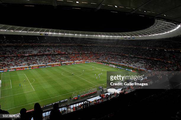 General view of Cape Town Stadium during the 2010 FIFA World Cup South Africa Group E match between Cameroon and Netherlands on June 24, 2010 in Cape...