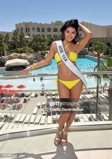 Miss USA 2010, Rima Fakih, appears at the Mandalay Bay Beach June 24, 2010 in Las Vegas, Nevada. Fakih will represent the United States in the 2010...