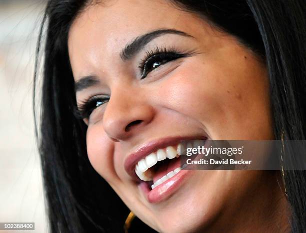 Miss USA 2010, Rima Fakih, appears at the Mandalay Bay Beach June 24, 2010 in Las Vegas, Nevada. Fakih will represent the United States in the 2010...