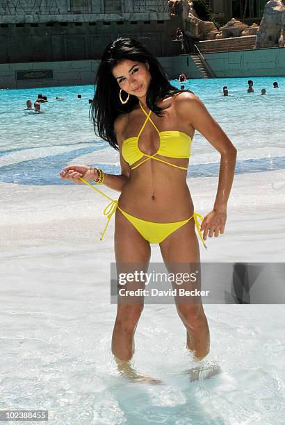 Miss USA 2010, Rima Fakih, appears at the Mandalay Bay Beach June 24, 2010 in Las Vegas, Nevada. Fakih will represent the United States in the 2010...