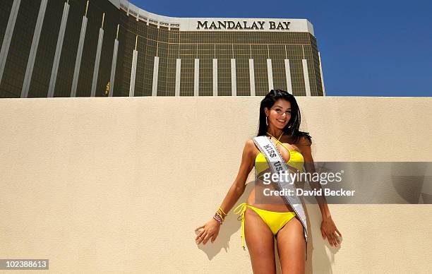 Miss USA 2010, Rima Fakih, appears at the Mandalay Bay Beach June 24, 2010 in Las Vegas, Nevada. Fakih will represent the United States in the 2010...