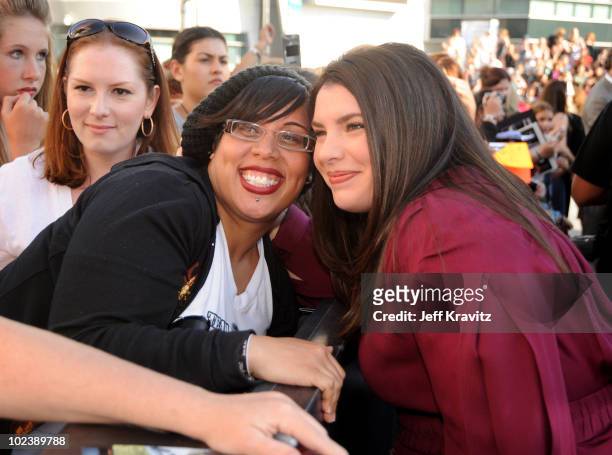 Author Stephenie Meyer and a fan at the premiere of Summit Entertainment's "The Twilight Saga: Eclipse" during the 2010 Los Angeles Film Festival at...