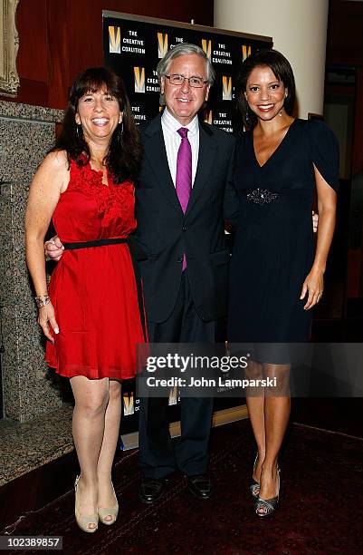 Robin Bronk, Howard Fineman and Gloria Ruben attend the premiere of "Advise & Dissent" at the Brennan Center for Justice at NYU on June 24, 2010 in...