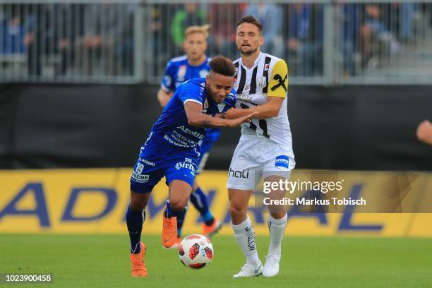 Michael Blauensteiner of Hartberg and James Holland of LASK during the tipico Bundesliga match between TSV Hartberg and LASK at Profertil Arena on...