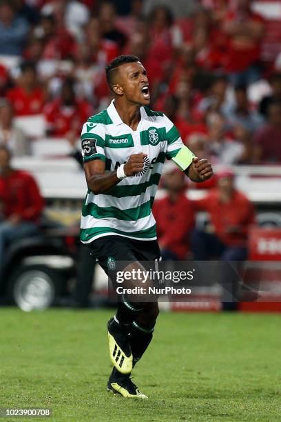 Nani of Sporting CP celebrates his goal during Primeira Liga 2018/19 match between SL Benfica vs Sporting CP in Lisbon, on August 25, 2018.