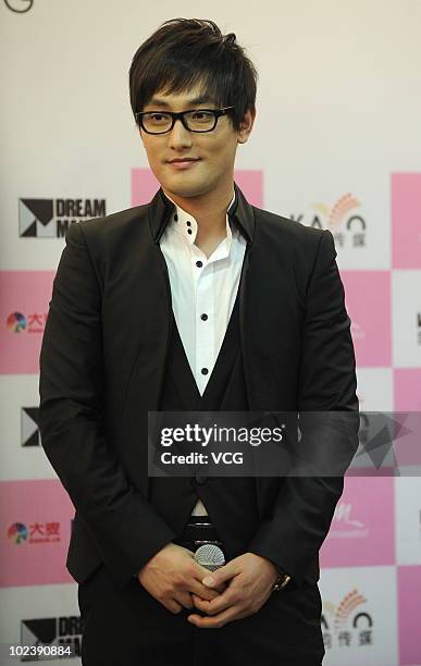 South Korean singer Ahn Chil Hyun attends the press conference of his concert "KANGTA ASIA TOUR 2010 in Beijing" on June 24, 2010 in Beijing, China.