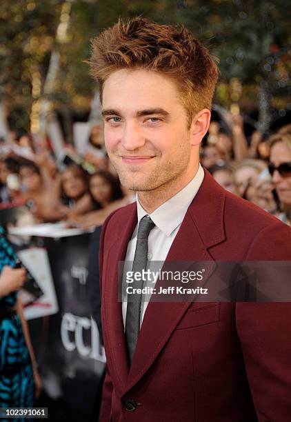 Actor Robert Pattinson arrives at the premiere of Summit Entertainment's "The Twilight Saga: Eclipse" during the 2010 Los Angeles Film Festival at...