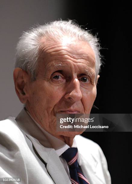 Film subject Dr. Jack Kevorkian takes part in a Q&A following the HBO Documentary Screening Of "Kevorkian" at HBO Theater on June 24, 2010 in New...