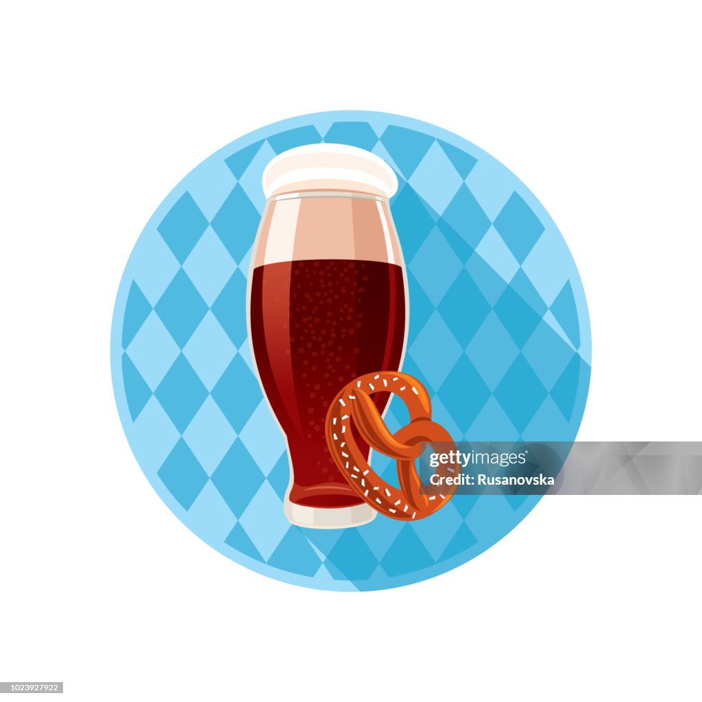 Beer and Pretzel Icon. Beer Fest