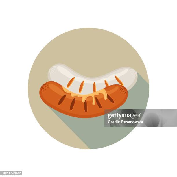 sausages icon. beer fest - soft pretzel stock illustrations