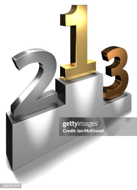 winners podium high angle white - two spotlights stock illustrations