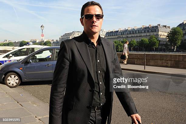 Jerome Kerviel, former Societe Generale SA trader, arrives at the courthouse for the final day of his trial in Paris, France, on Friday, June 25,...