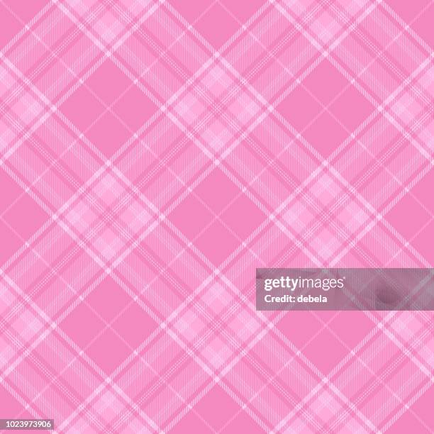 illustrazioni stock, clip art, cartoni animati e icone di tendenza di motivo a plaid tartan ragazza rosa - tovaglia