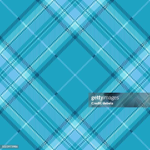 blue and light blue tartan plaid pattern - linen tablecloth stock illustrations