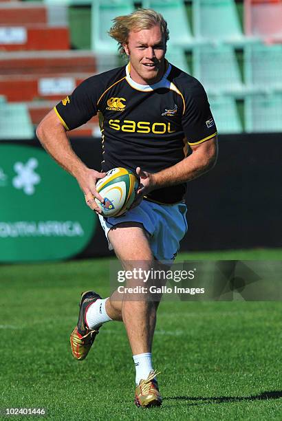 Schalk Burger in action during the Springboks Captain's Run ahead of South Africa's international match against Italy's Azzurri on June 25, 2010 at...