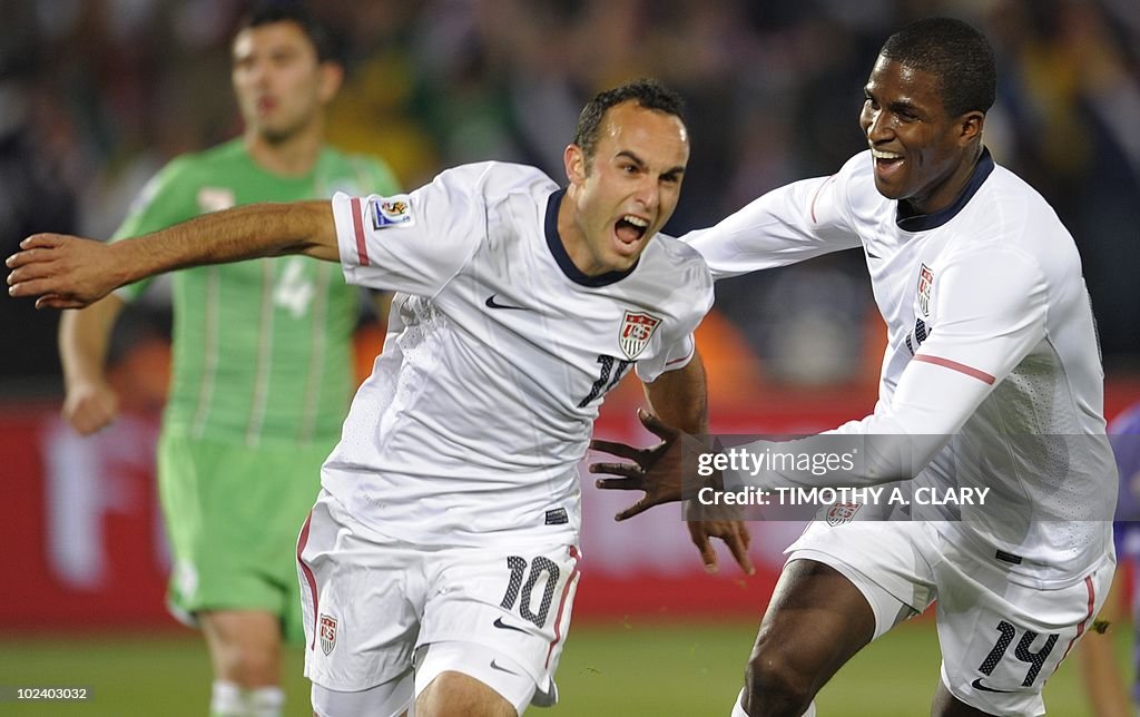 US midfielder Landon Donovan celebrates