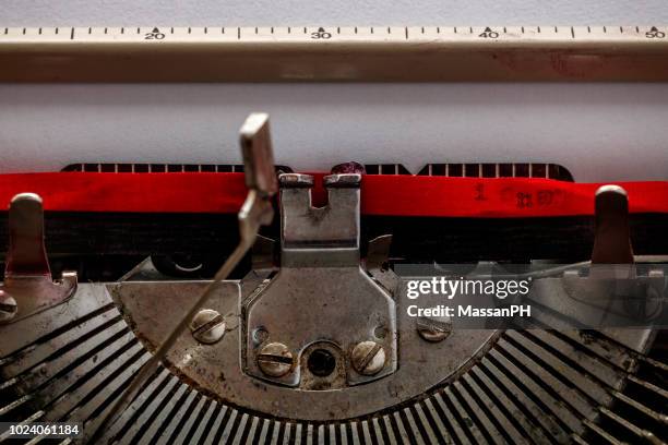 typewriter with moving typebar - typewriter keys stock pictures, royalty-free photos & images