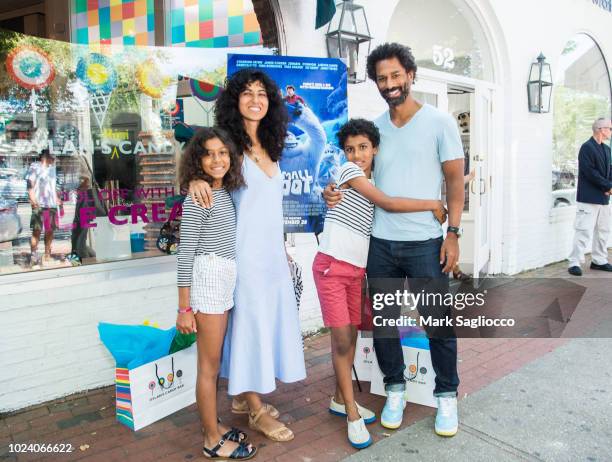 Rita Nakouzi and Toure attend Warner Brothers Pictures and The Cinema Society Special Hamptons Screening of "Smallfoot" at the UA East Hampton...