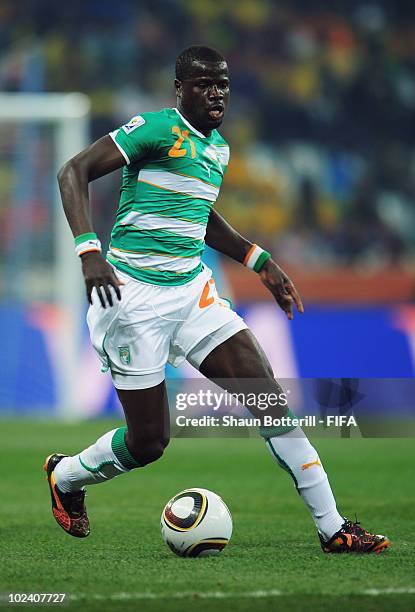 Emmanuel Eboue of Ivory Coast in action during the 2010 FIFA World Cup South Africa Group G match between North Korea and Ivory Coast at the Mbombela...