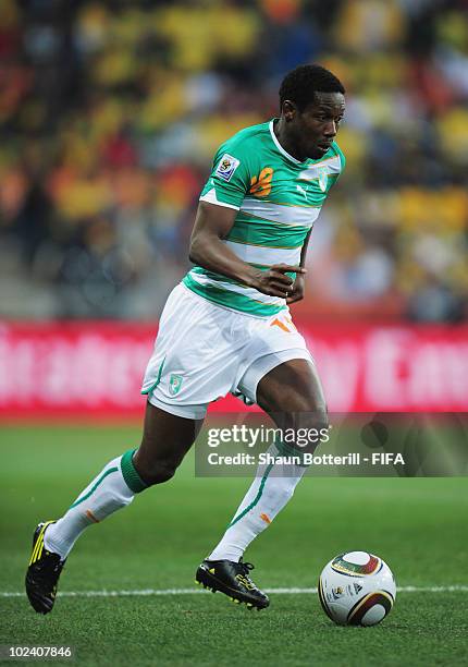 Abdul Kader Keita of Ivory Coast in action during the 2010 FIFA World Cup South Africa Group G match between North Korea and Ivory Coast at the...