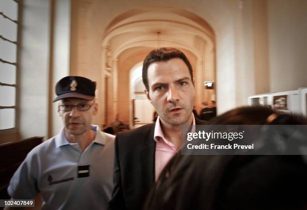French trader Jerome Kerviel, accused of unauthorised deals which cost French bank Societe Generale 4.9 billion Euros, attends the penultimate day of...