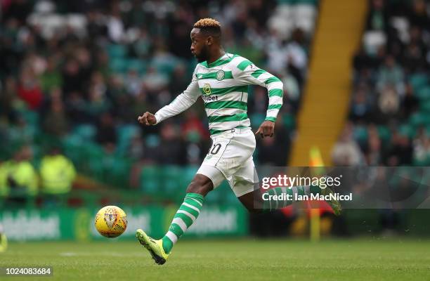 Moussa Dembele of Celtic is seen during the Scottish Premier League match between Celtic and Hamilton Academical at Celtic Park Stadium on August 25,...