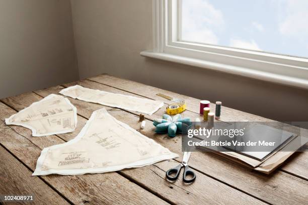 stilllife of pattern,making clothes. - cut out clothing stock pictures, royalty-free photos & images