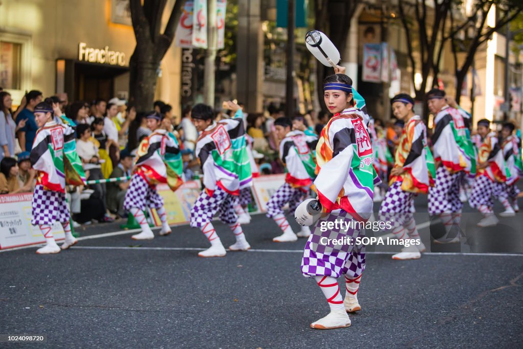 Dance participants seen Performing on the street in Nagoya.