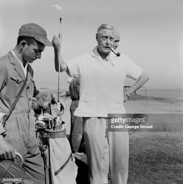 Prince Edward, Duke of Windsor pictured playing a round of golf in Spain on 23rd September 1963.