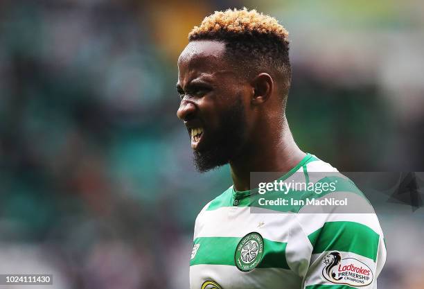 Moussa Dembele of Celtic is seen during the Scottish Premier League match between Celtic and Hamilton Academical at Celtic Park Stadium on August 25,...