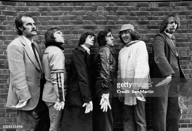Monty Python John Cleese, Terry Gilliam, Michael Palin, Terry Jones, Eric Idle, Graham Chapman, Los Angeles, May 16th, 1975.