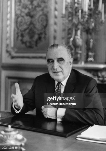 French President Georges Pompidou at his desk in the Elysee Palace February 16th, 1970.