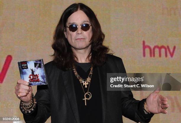 Ozzy Osbourne signs copies of his new album 'Scream' at HMV Oxford Street on June 25, 2010 in London, England.