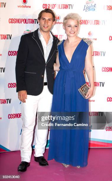 Jonathan with Spanish singer Soraya Arnelas attend the 'Petalo Awards' photocall by Cosmopolitan TV on its 10th Anniversary on June 24, 2010 in...