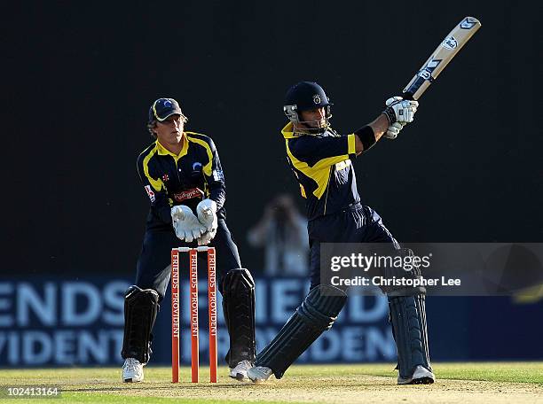 Neil McKenzie of Hampshire in action during the Friends Provident Twenty20 match between Hampshire and Gloucestershire at The Rose Bowl on June 25,...