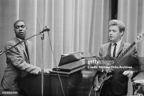 Keyboard player Booker T. Jones and bass guitarist Donald 'Duck' Dunn of R&B/funk band Booker T. & the M.G.'s, playing at Hunter College, New York...