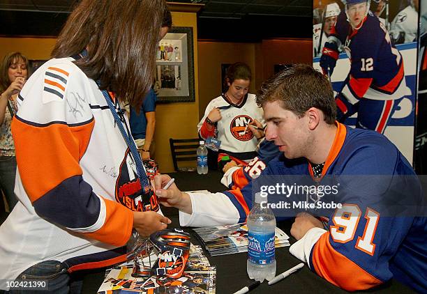 John Tavares signs autographs during the New York Islanders Draft Day Party on June 25, 2010 at Nassau Coliseum in Uniondale, New York.
