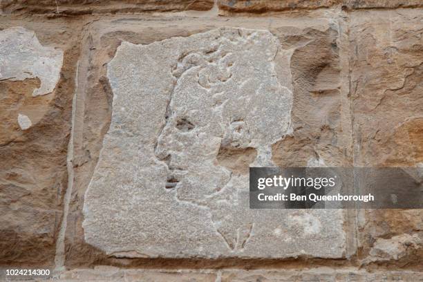 graffiti produced by michelangelo known as "l'importuno di michelangelo" - palazzo vecchio stock pictures, royalty-free photos & images