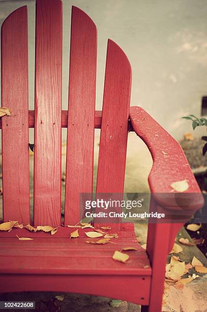 autumn - adirondack chair closeup stock pictures, royalty-free photos & images