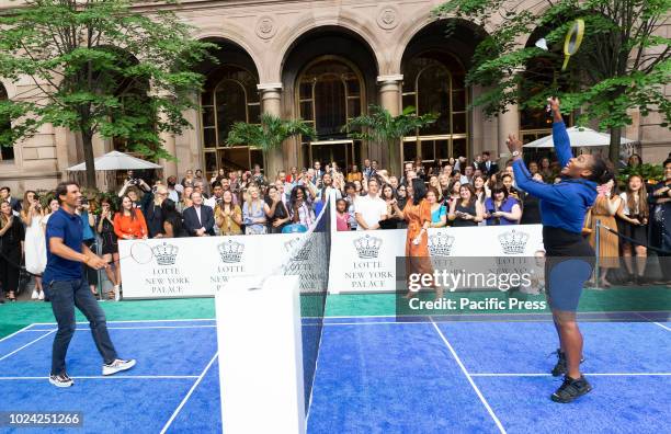 Serena Williams, Rafael Nadal attend Invitational Badminton Tournament at Lotte New York Palace.