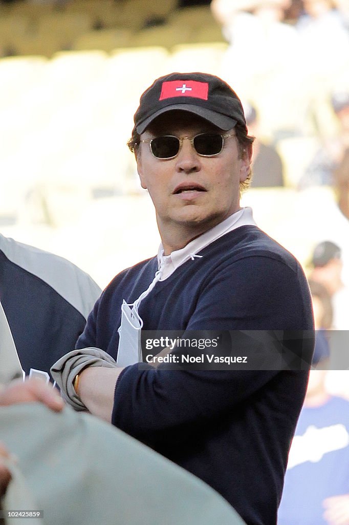 Celebrities At The Dodgers Game