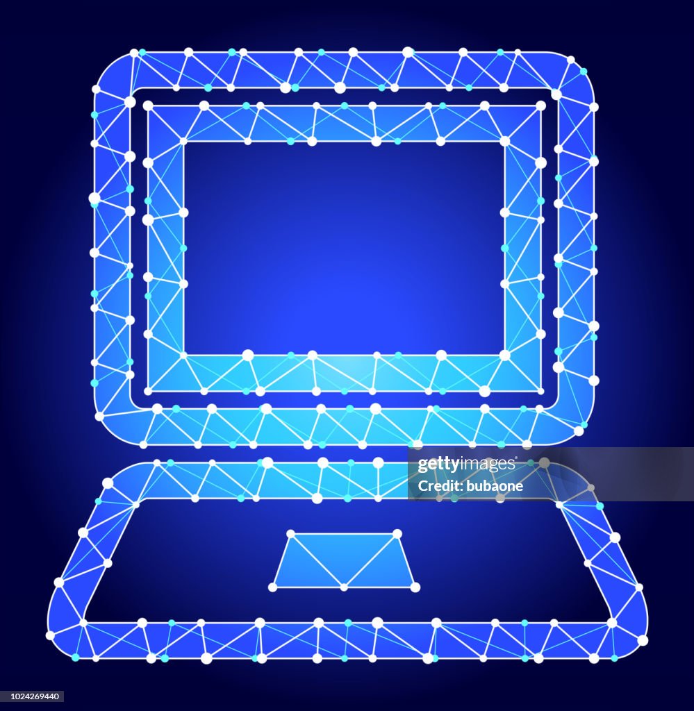 Laptop Computer Blue Triangle Node Vector Pattern High-Res Vector ...