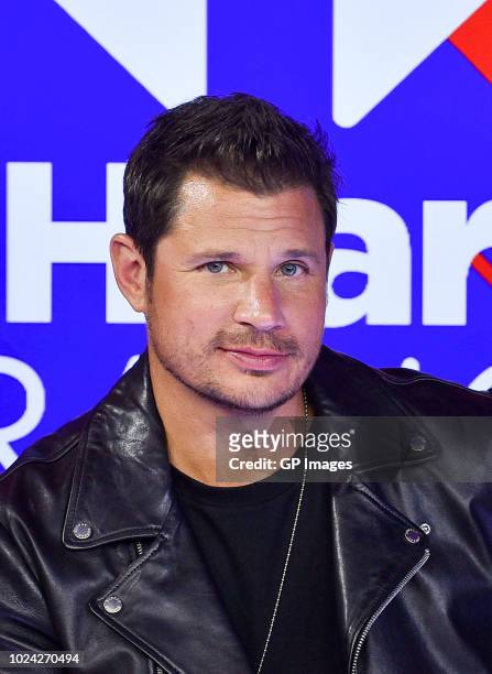 Nick Lachey of 98 Degrees at the 2018 iHeartRADIO MuchMusic Video Awards at MuchMusic HQ Press Room on August 26, 2018 in Toronto, Canada.